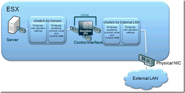 schema for connecting two vswitch with SG IPS in ESX
